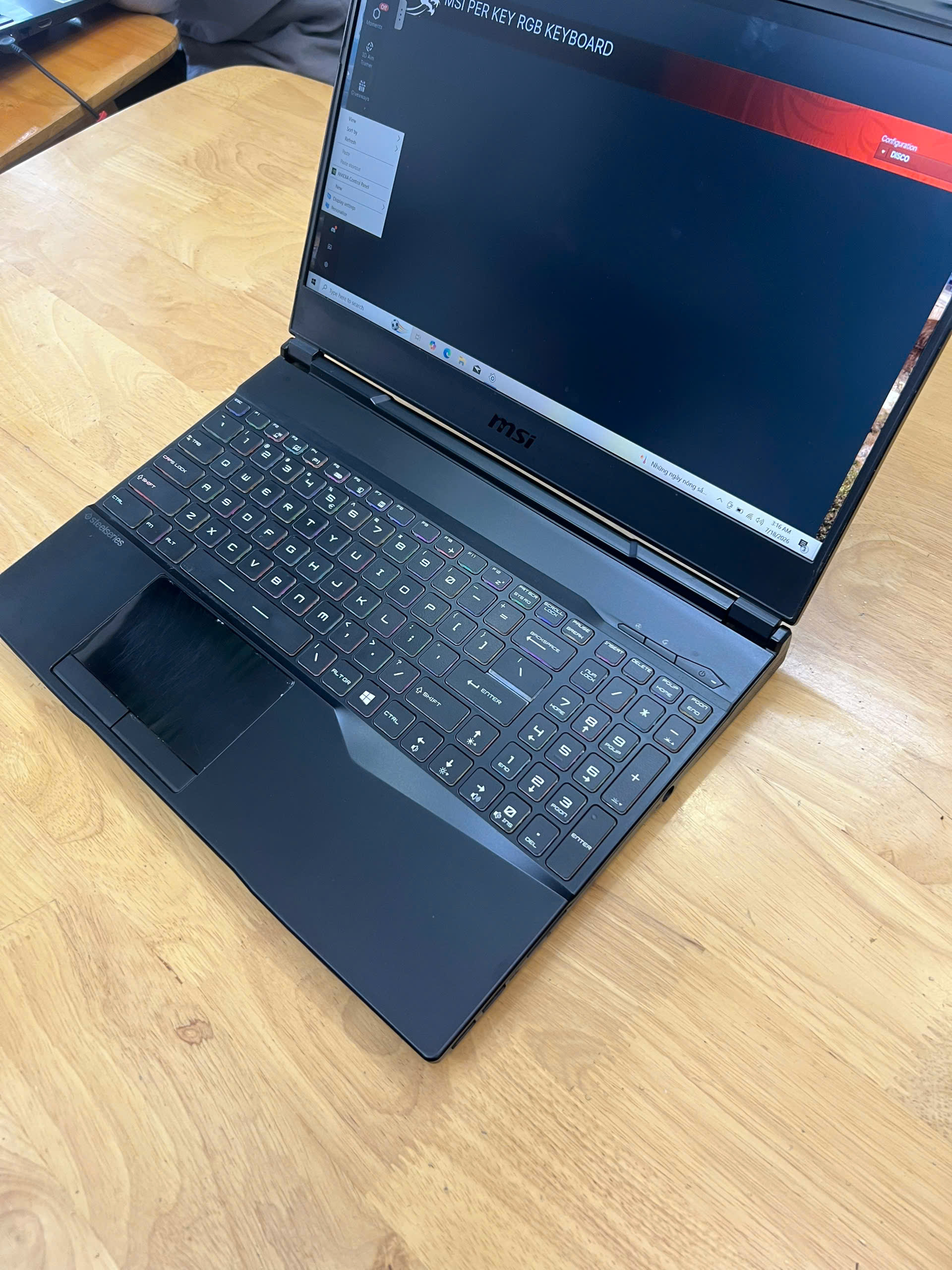 (LIKE NEW) MSI GL65 Leopard i7 10650H 16GB 512GB VGA GTX1650 4G LCD 15.6 FHD 144hz - Ảnh 3