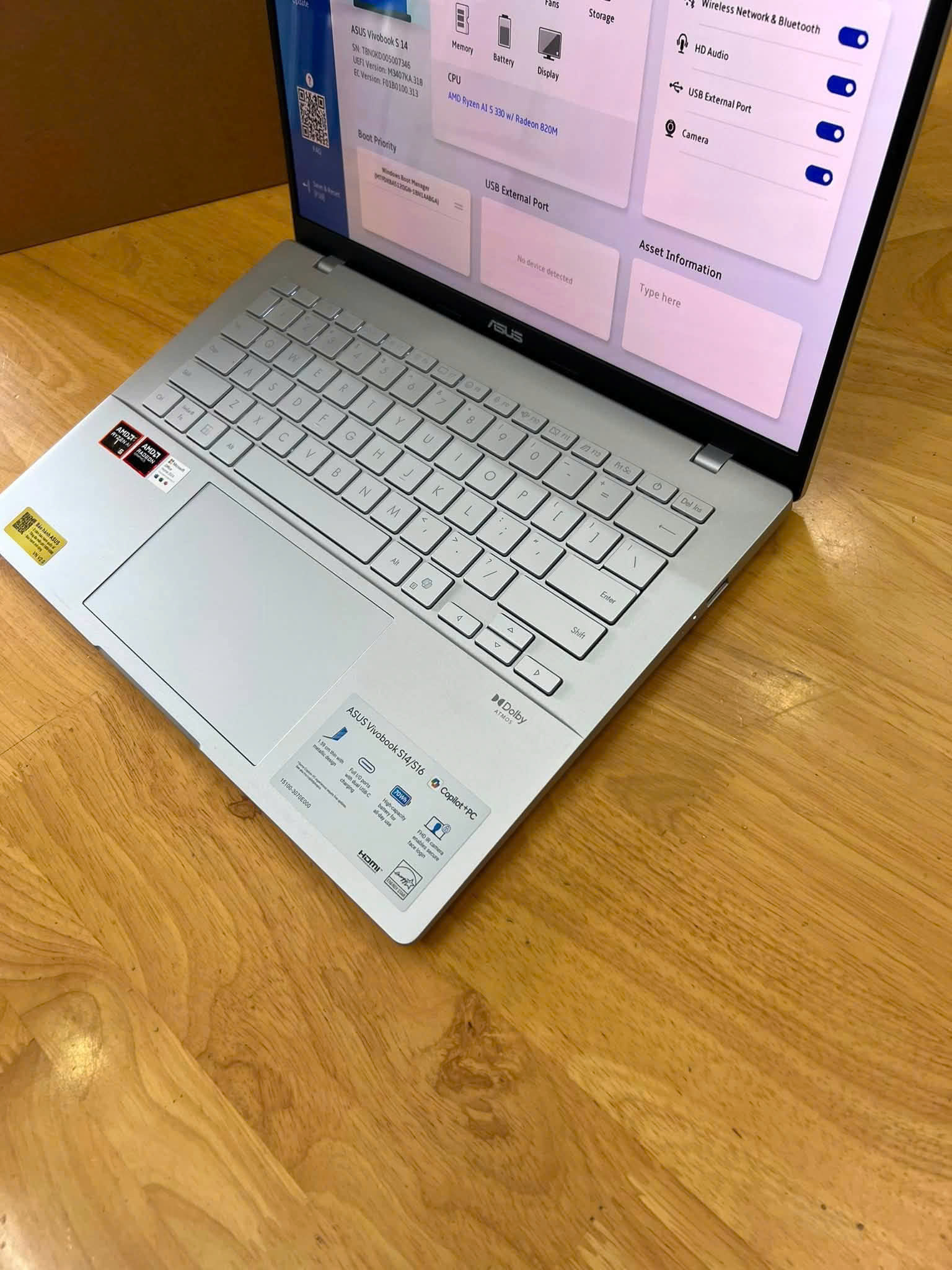 (NEW) Asus Vivobook M3407KA Ryzen AI 5 340 16GB RAM 512GB SSD LCD 14" OLED FHD - Ảnh 3