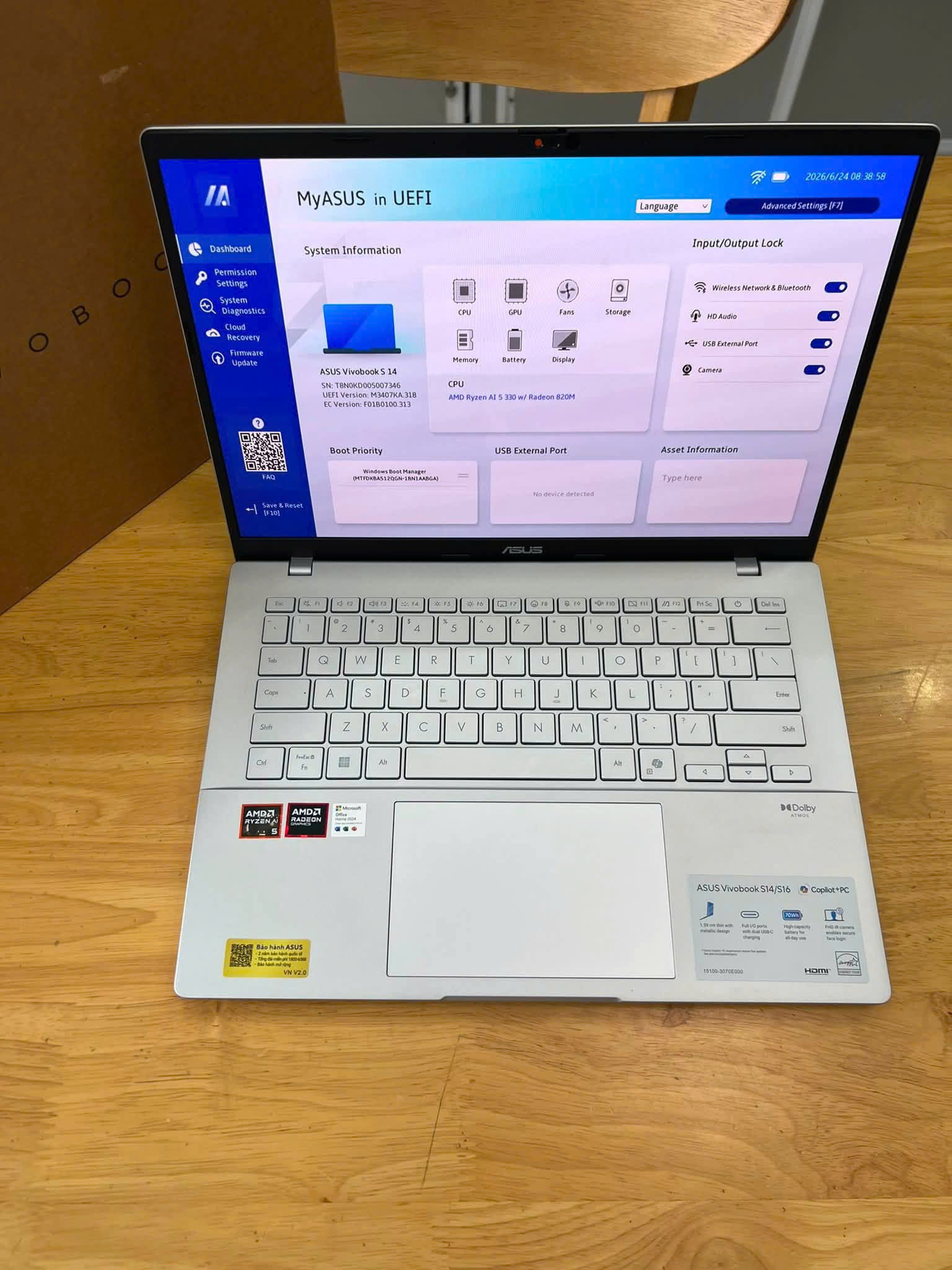 (NEW) Asus Vivobook M3407KA Ryzen AI 5 340 16GB RAM 512GB SSD LCD 14" OLED FHD