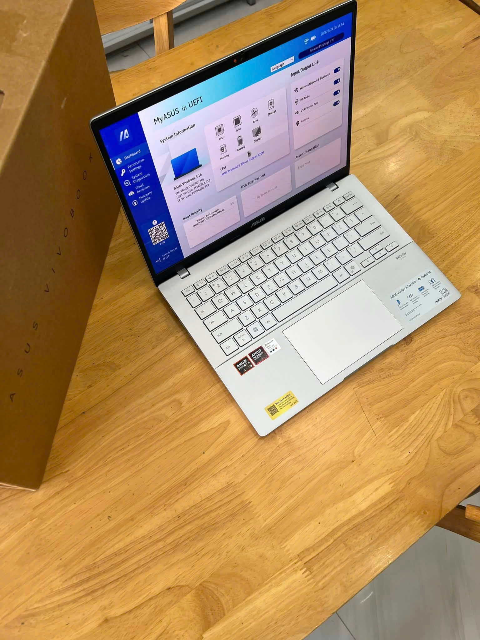(NEW) Asus Vivobook M3407KA Ryzen AI 5 340 16GB RAM 512GB SSD LCD 14" OLED FHD - Ảnh 2