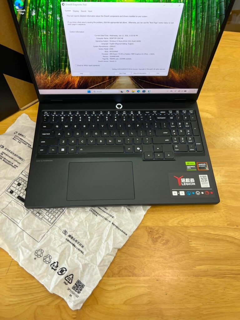 Legion 5 2025 R7000 2.5K Ryzen 7 H 255 16GB RAM 512GB SSD RTX 5060 (New)