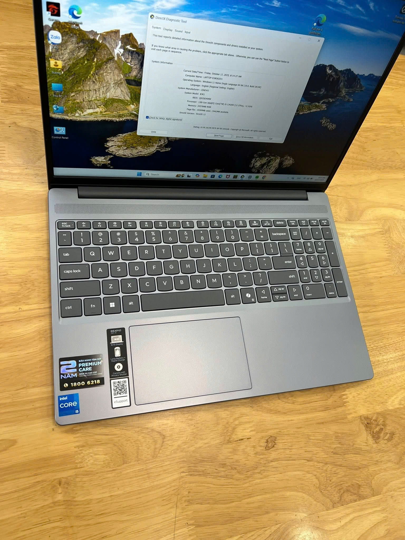 Lenovo Slim 3 (15IRP10) Core i5-13420H RAM 16GB SSD 512GB NVMe LCD 15.3" FHD+ - Ảnh 3