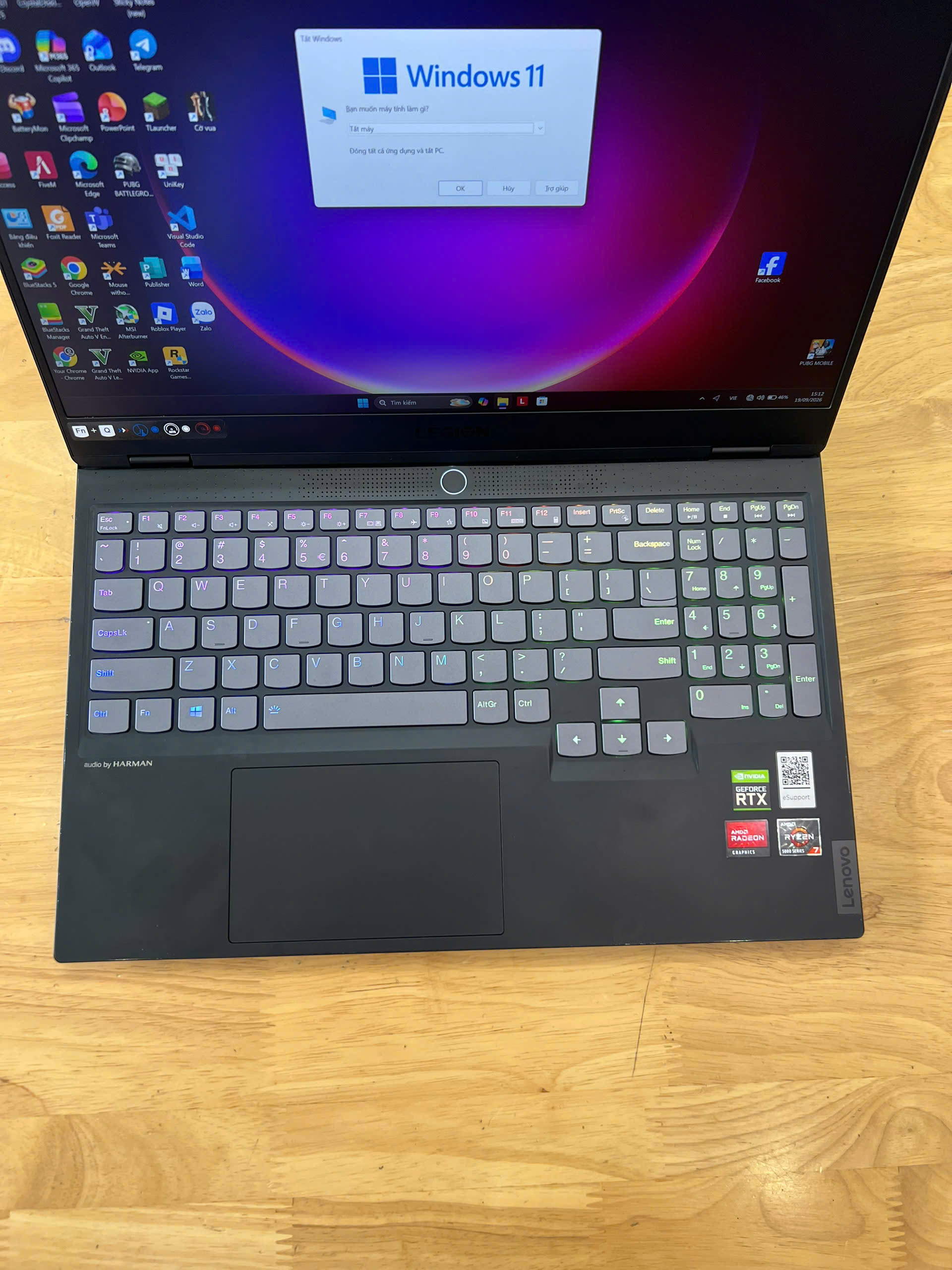 Legion Slim 7 - 15ACH6 Ryzen 7 5800H 16GB SSD 1000GB VGA RTX3060 6G LCD 16 inches 2k5 165hz 100% sRGB LED RGB
