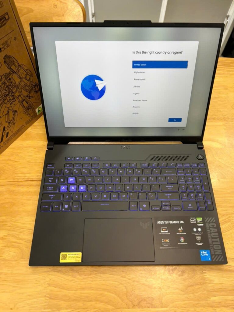 Asus TUF Gaming FX607VJ Core 5 210H RAM 16GB SSD 512GB RTX 3050 6G LCD 16 inches FHD+ 144Hz LED RGB